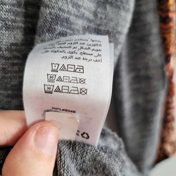 Style & Co Heather grey bodice sweater with orange, rust and black pattern - Picture 8 of 10